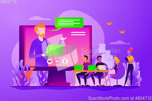 Image of Online conference concept vector illustration