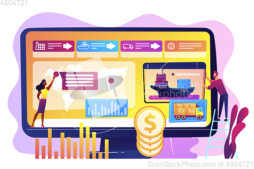 Image of Supply chain analytics concept vector illustration