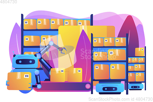 Image of Warehousing robotization concept vector illustration