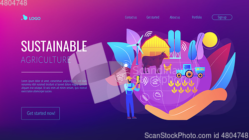 Image of Sustainable agriculture concept landing page.