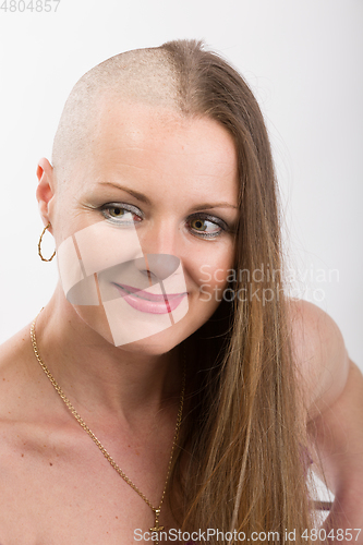 Image of beautiful woman cancer patient