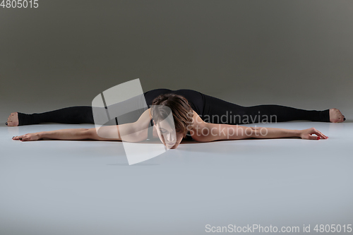 Image of Girl dancer warming up