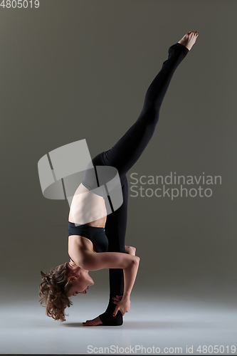 Image of Girl dancer warming up