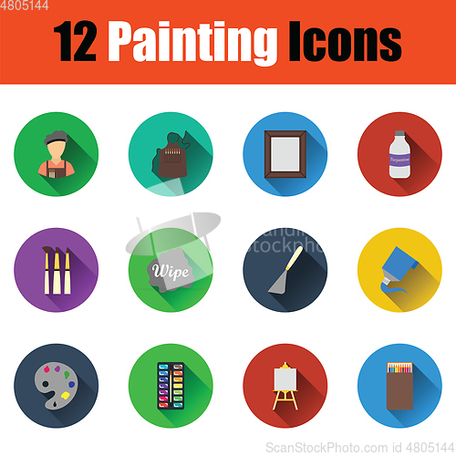 Image of Set of painting icons