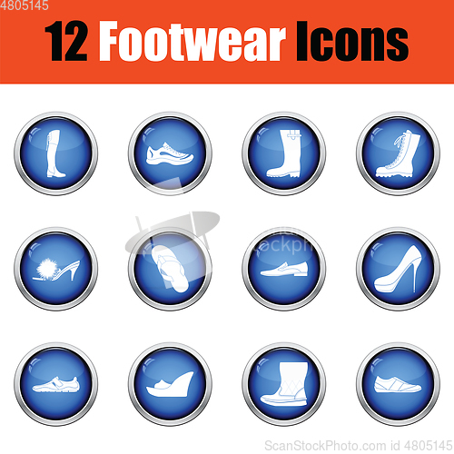 Image of Set of footwear icons. 