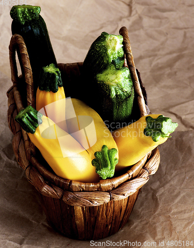 Image of Fresh Yellow and Green Zucchini