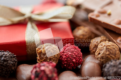 Image of close up of handmade chocolate candies