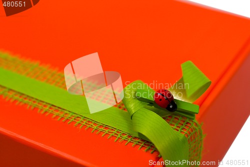 Image of closeup of red gift box