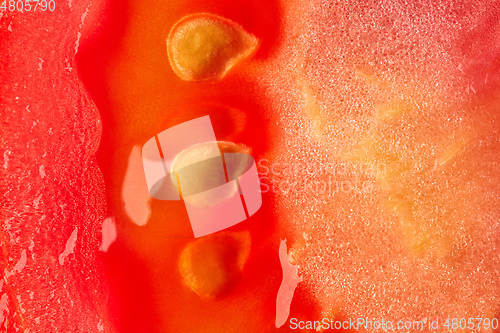 Image of fresh tomato slice macro