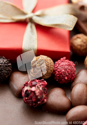 Image of close up of handmade chocolate candies