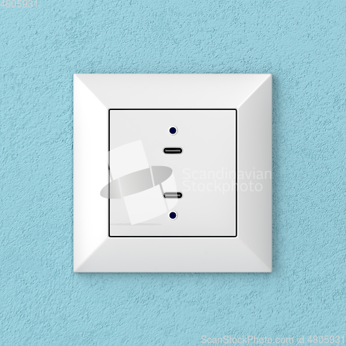 Image of Wall socket with USB-C ports