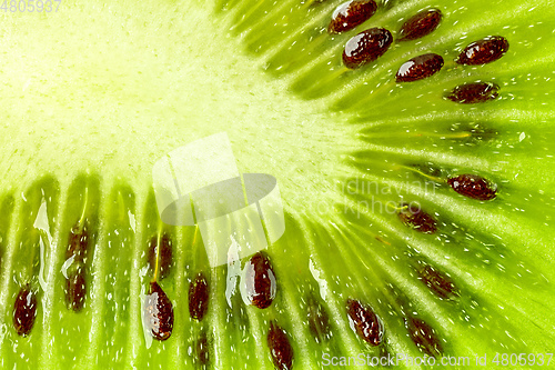 Image of fresh green kiwi macro