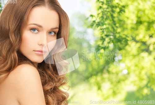 Image of beautiful woman with curly hair