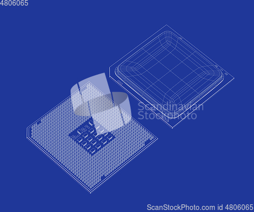 Image of 3D designs of computer processors