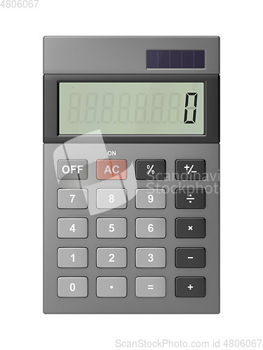Image of Front view of gray calculator