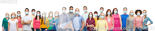 Image of people in medical masks for protection from virus