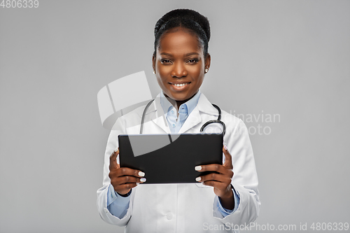 Image of african american female doctor with tablet pc