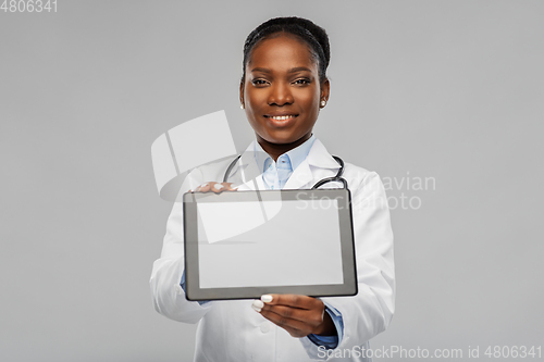 Image of african american female doctor with tablet pc