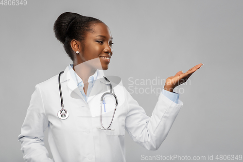 Image of african american female doctor with stethoscope