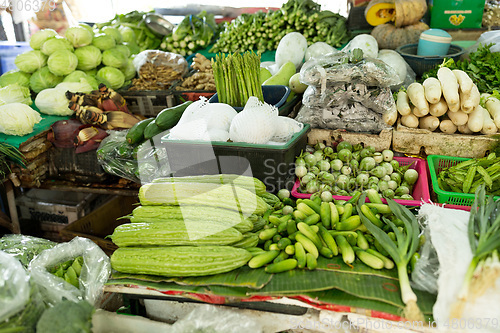 Image of Healthy Vegetables selling in wet market