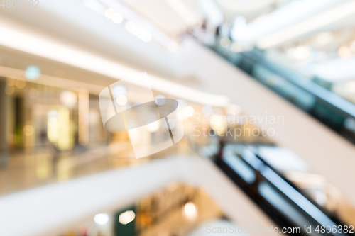 Image of Blurred image of shopping mall and people