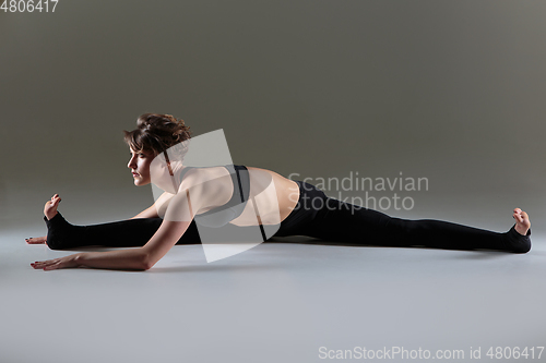 Image of Girl dancer warming up