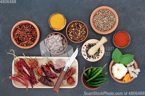 Image of Fresh and Dried Herb and Spice Seasoning Assortment