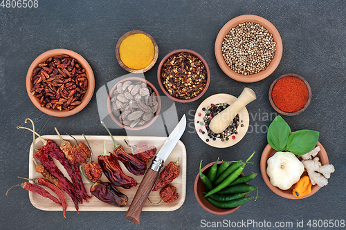 Image of Fresh and Dried Herb and Spice Seasoning Assortment