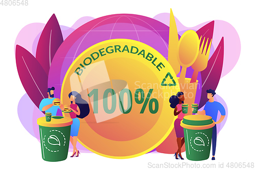 Image of Biodegradable disposable tableware concept vector illustration