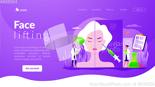 Image of Face lifting concept landing page