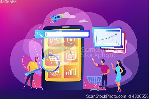 Image of Mobile media optimization concept vector illustration