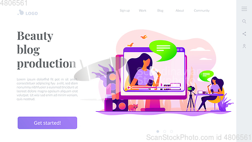 Image of Beauty blogger landing page template