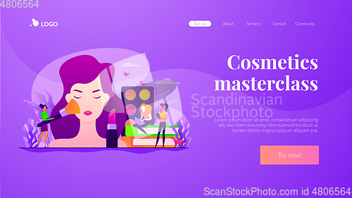 Image of Makeup courses concept landing page