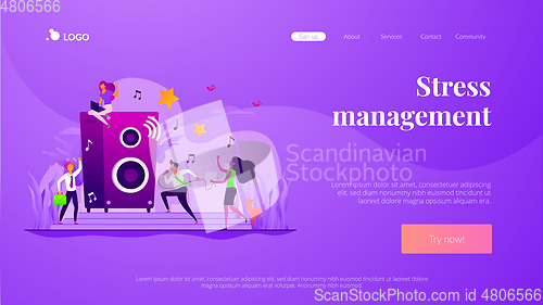 Image of Office fun landing page template