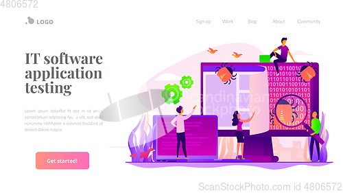 Image of Software testing landing page template