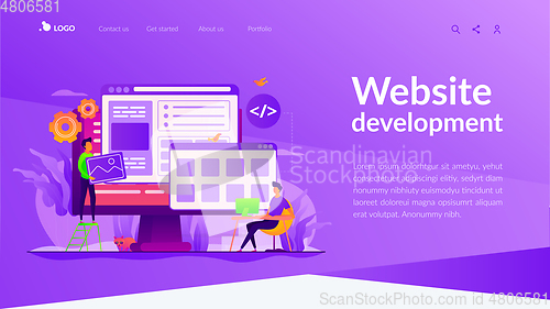 Image of Web development landing page template