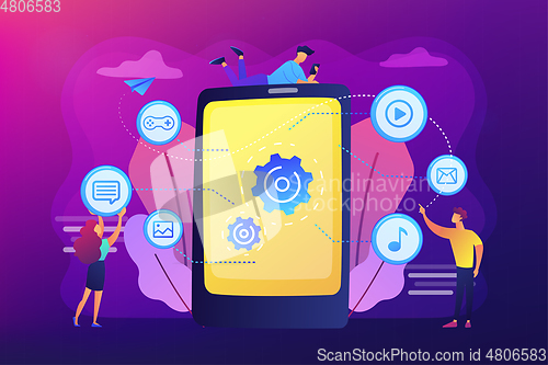 Image of Mobile content concept vector illustration