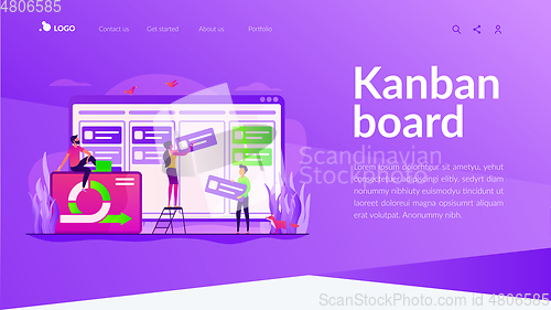 Image of Kanban board landing page template