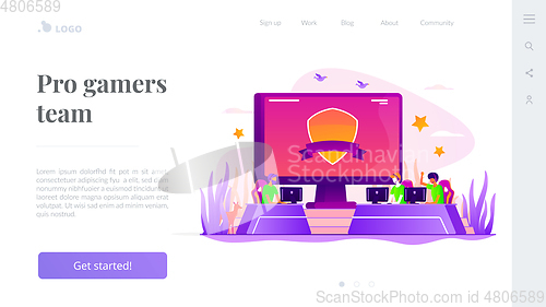 Image of E-sport team landing page template