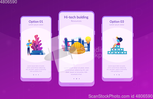 Image of Innovative construction materials app interface template.