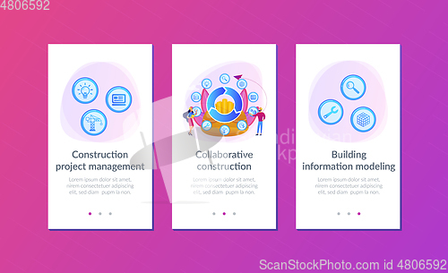 Image of Building information modeling app interface template.