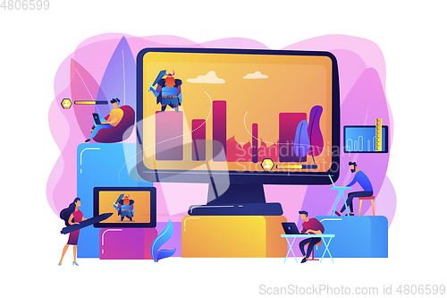 Image of Computer games development concept vector illustration