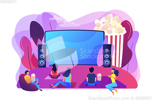 Image of Open air cinema concept vector illustration