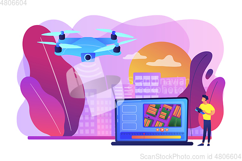 Image of Aerial videography concept vector illustration