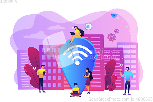 Image of Public wi-fi hotspot concept vector illustration