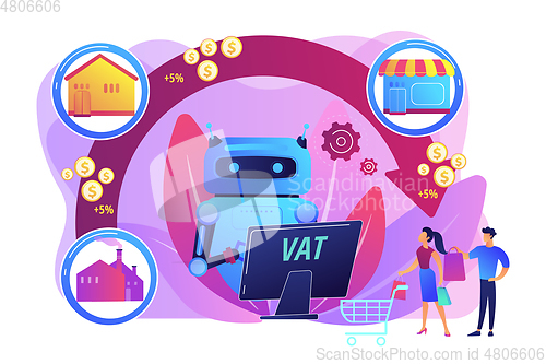 Image of Value added tax system concept vector illustration