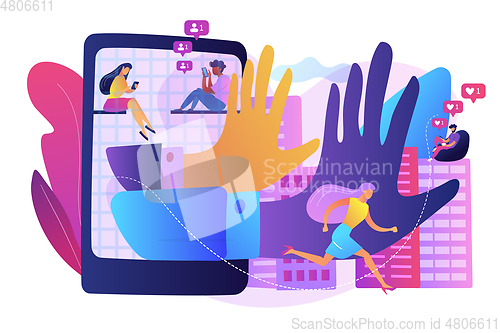 Image of Digital overload concept vector illustration