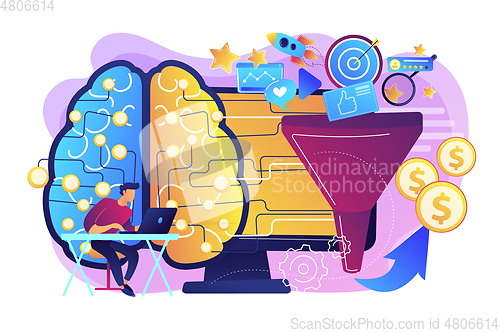Image of AI-powered marketing tools concept vector illustration