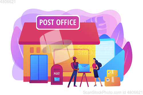 Image of Post office concept vector illustration