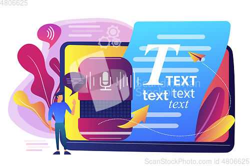 Image of Speech to text concept vector illustration